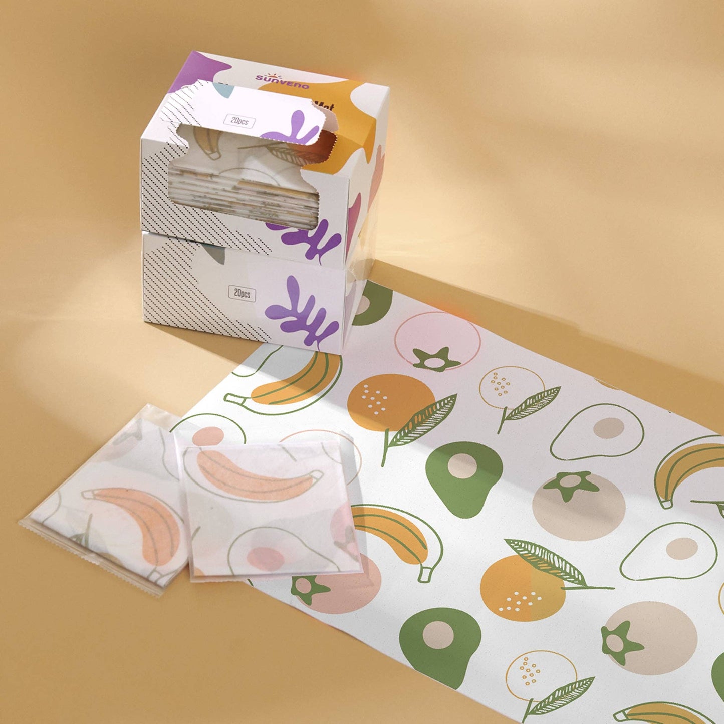 Disposable Placemats for Kids Stick-On: 20 Pack / Fruits