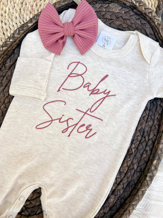 Baby Romper | Baby Sister Pink | Romper only