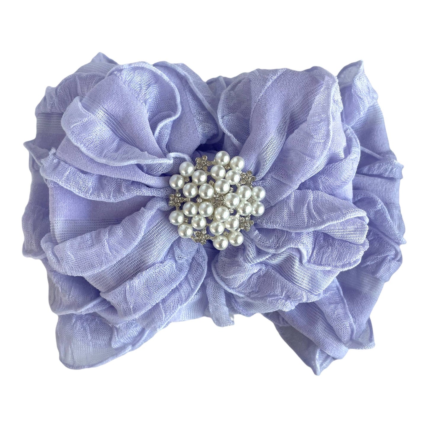 Pearl Ruffled Headband: Sweet Pink