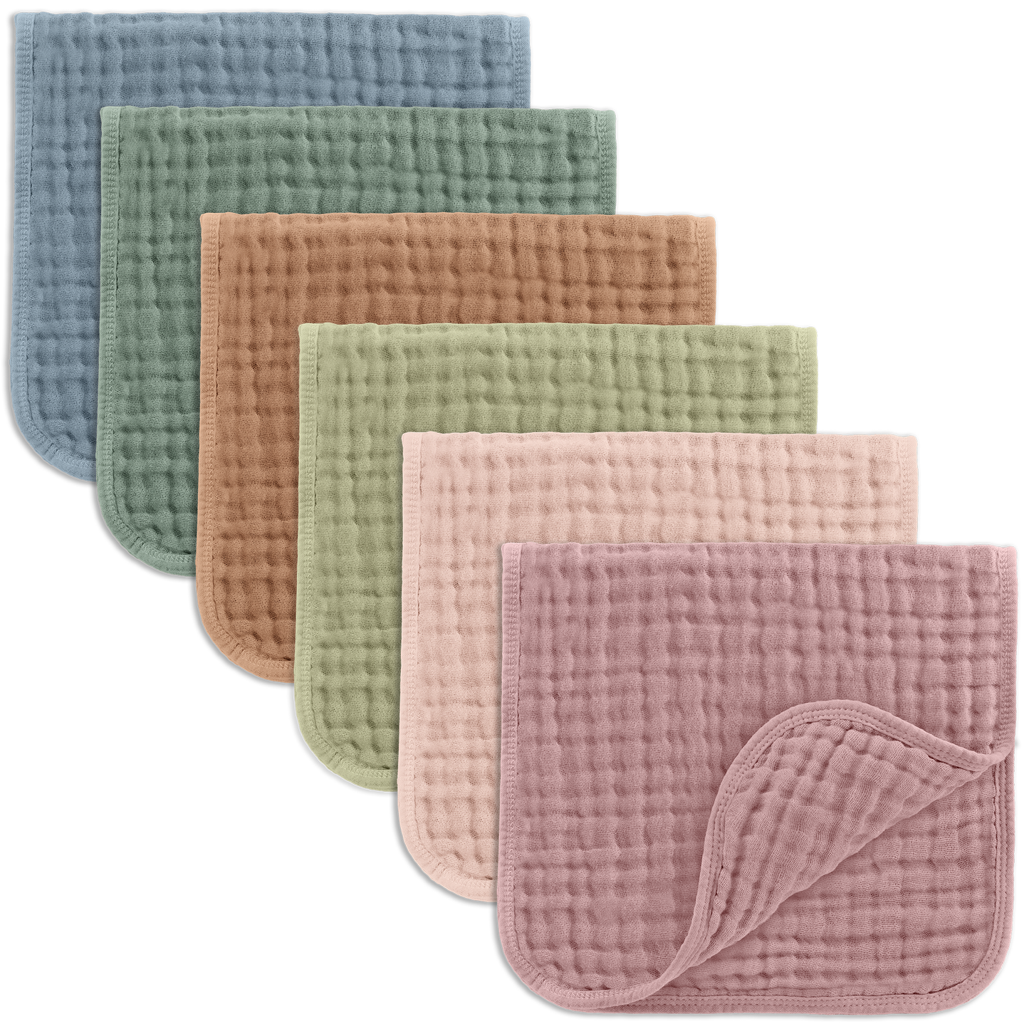 Comfy Cubs Baby Burp Cloths - 100% Muslin Cotton 6-Pack 20”X10”