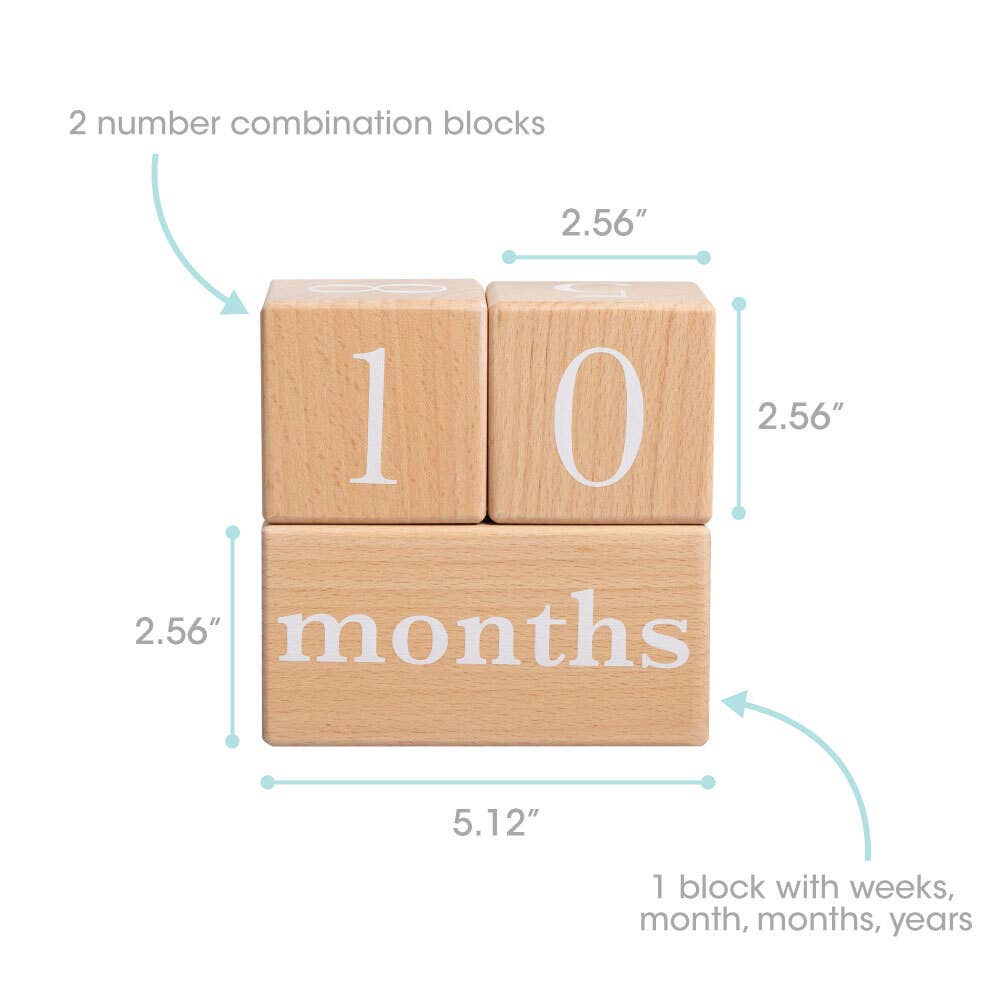 Natural Wooden Milestone Blocks Photo Prop