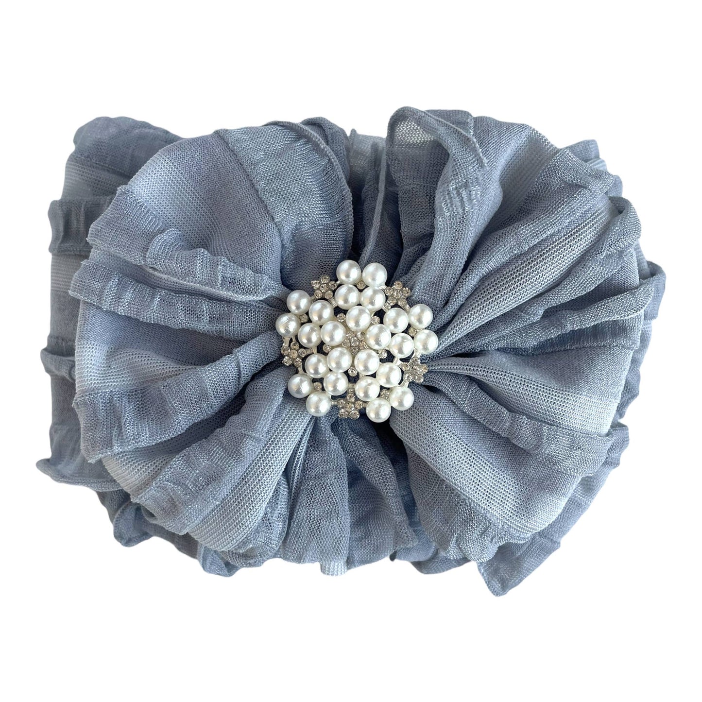 Pearl Ruffled Headband: Sweet Pink