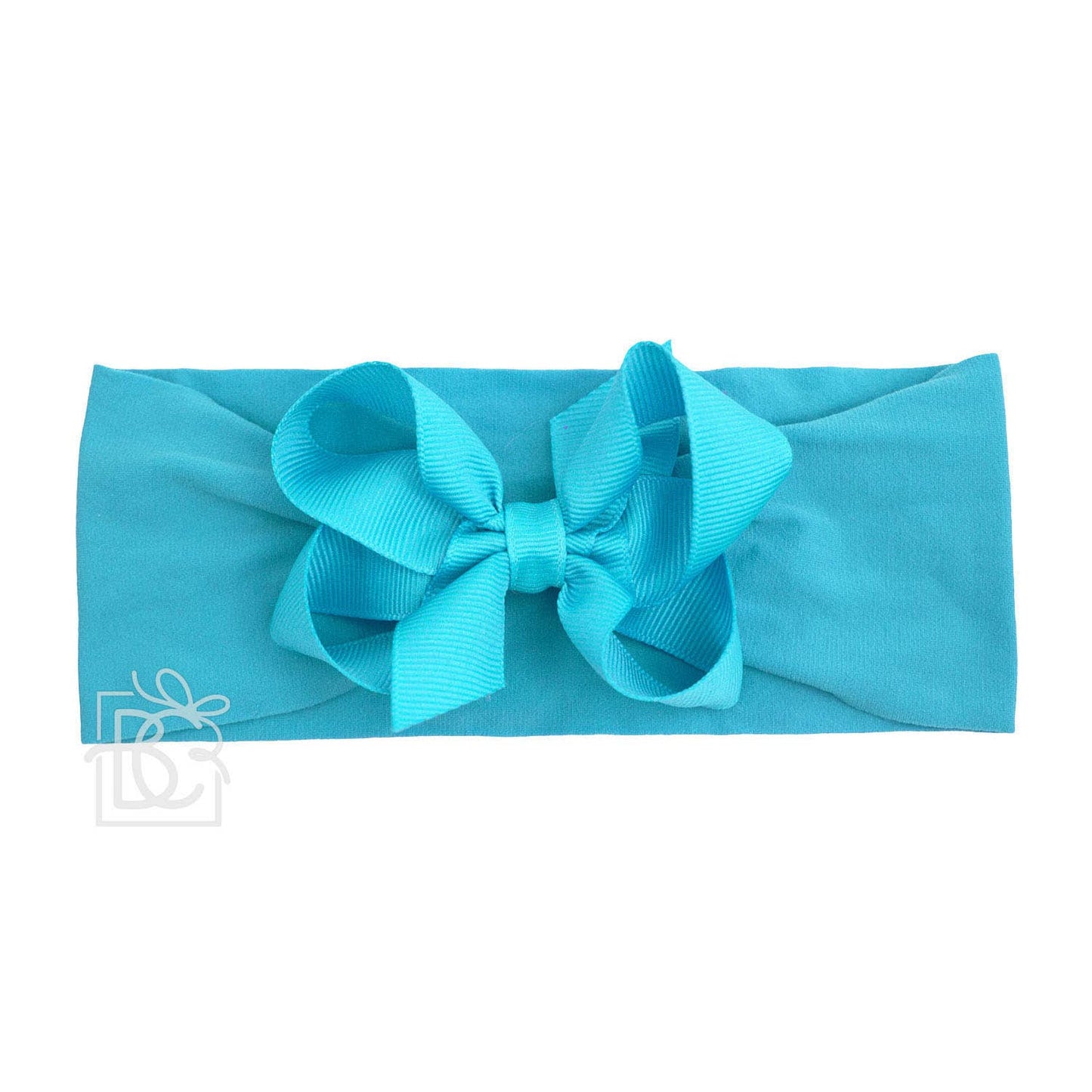 WIDE PANTYHOSE HEADBAND W/CLASSIC GROSGRAIN BOW: ANTIQUE WHITE / 0-3 Months / 5.5" Huge