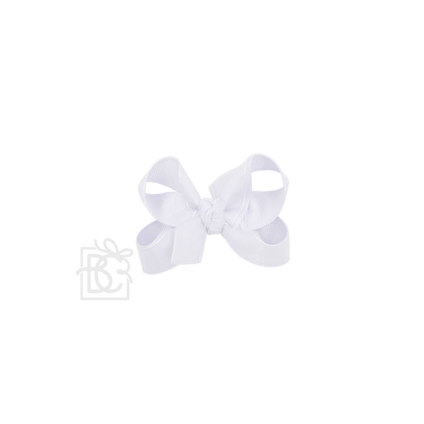 LAYERED ORGANZA/GROSGRAIN BOW ON CLIP: 6.5" Jumbo - 2.25" Ribbons on Lg. Alligator Clip / VANILLA