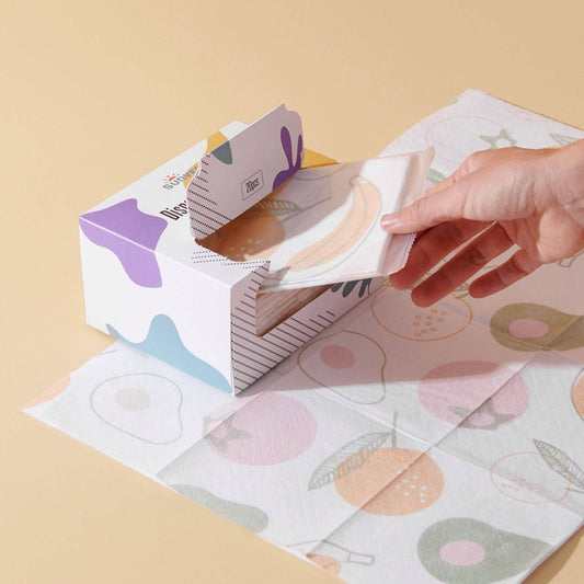 Disposable Placemats for Kids Stick-On: 20 Pack / Fruits