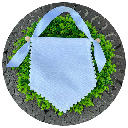 Color Cotton Pique Banner With Ric Rac Trim: Blue