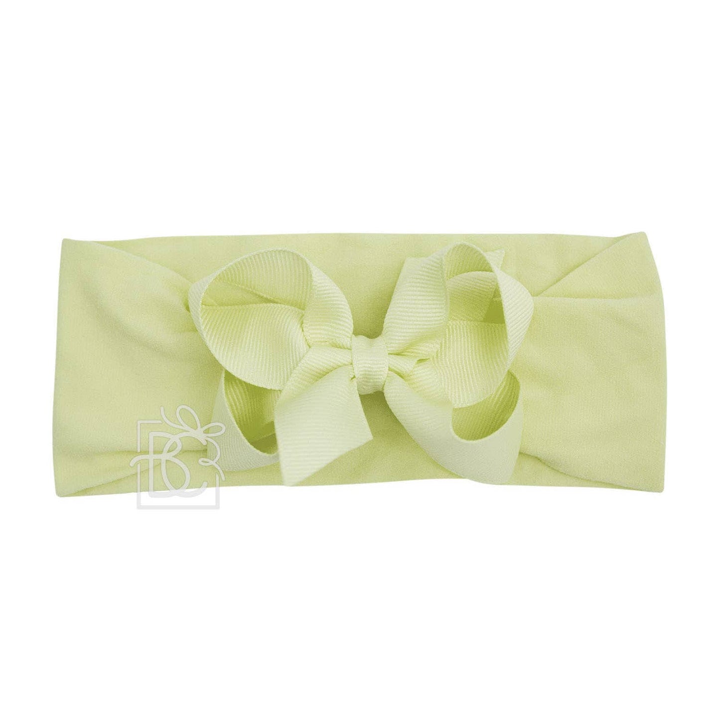WIDE PANTYHOSE HEADBAND W/CLASSIC GROSGRAIN BOW: MAUVE / 0-3 Months / 5.5" Huge