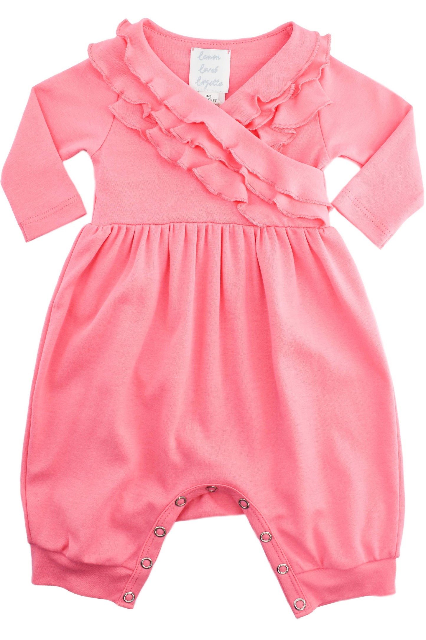 BABY-Elsa Romper-Pink Lemonade: 0-3mo