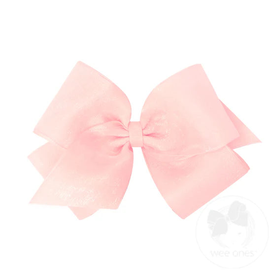 Wee Ones King Organza/Grosgrain Overlay Bow