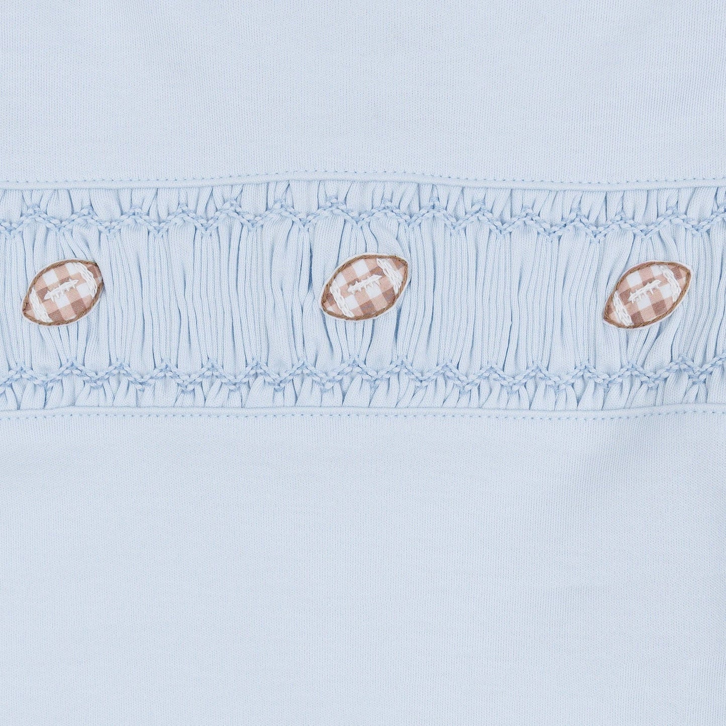 Magnolia Baby Tiny Tailgater Smocked Footie - Light Blue