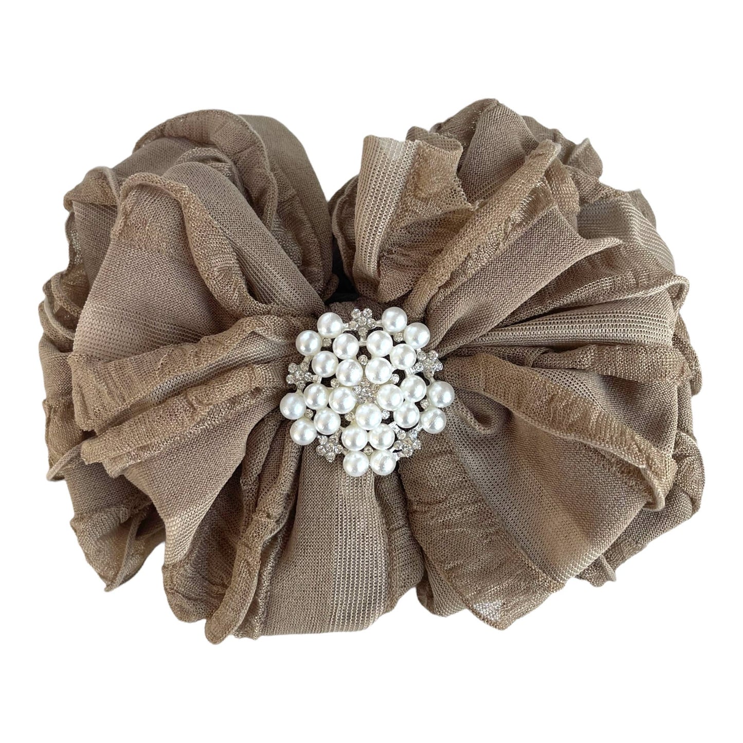 Pearl Ruffled Headband: Sweet Pink