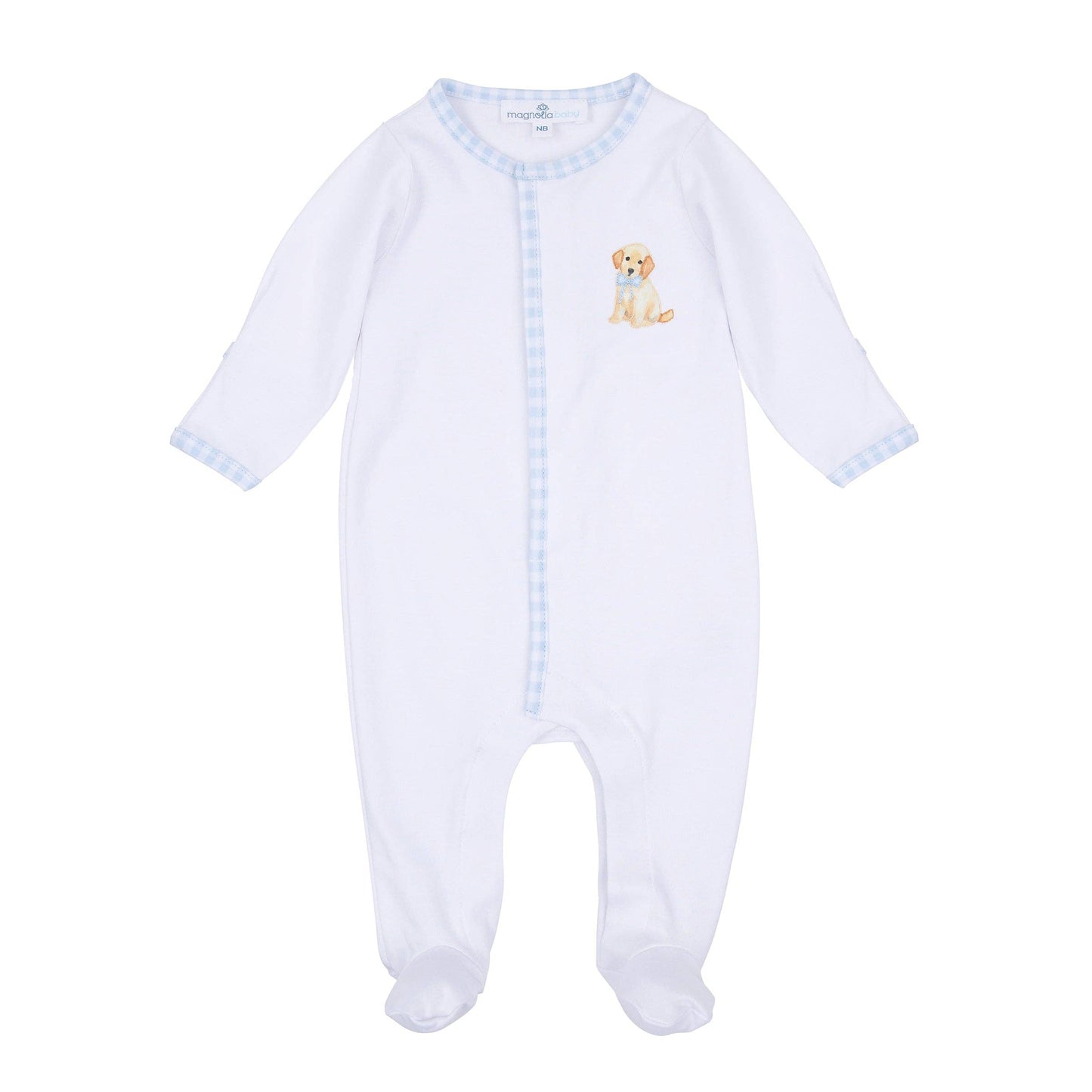 Magnolia Baby Sweet Golden Footie - Light Blue
