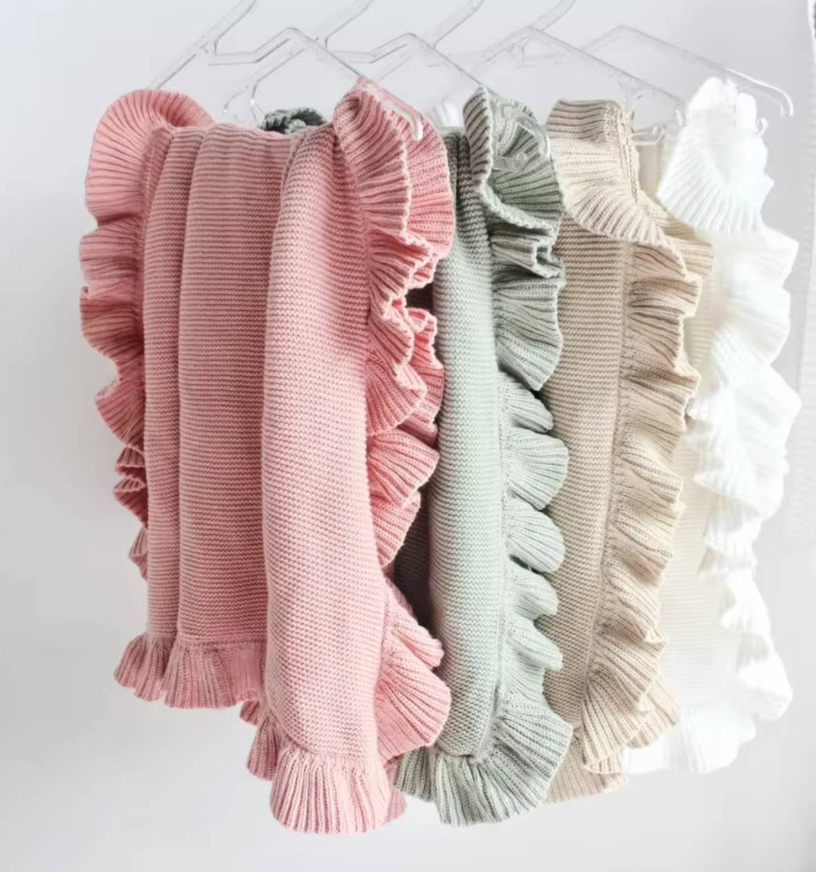 Nap Time RUFFLE Edge Cotton - Baby Quilt Blanket: