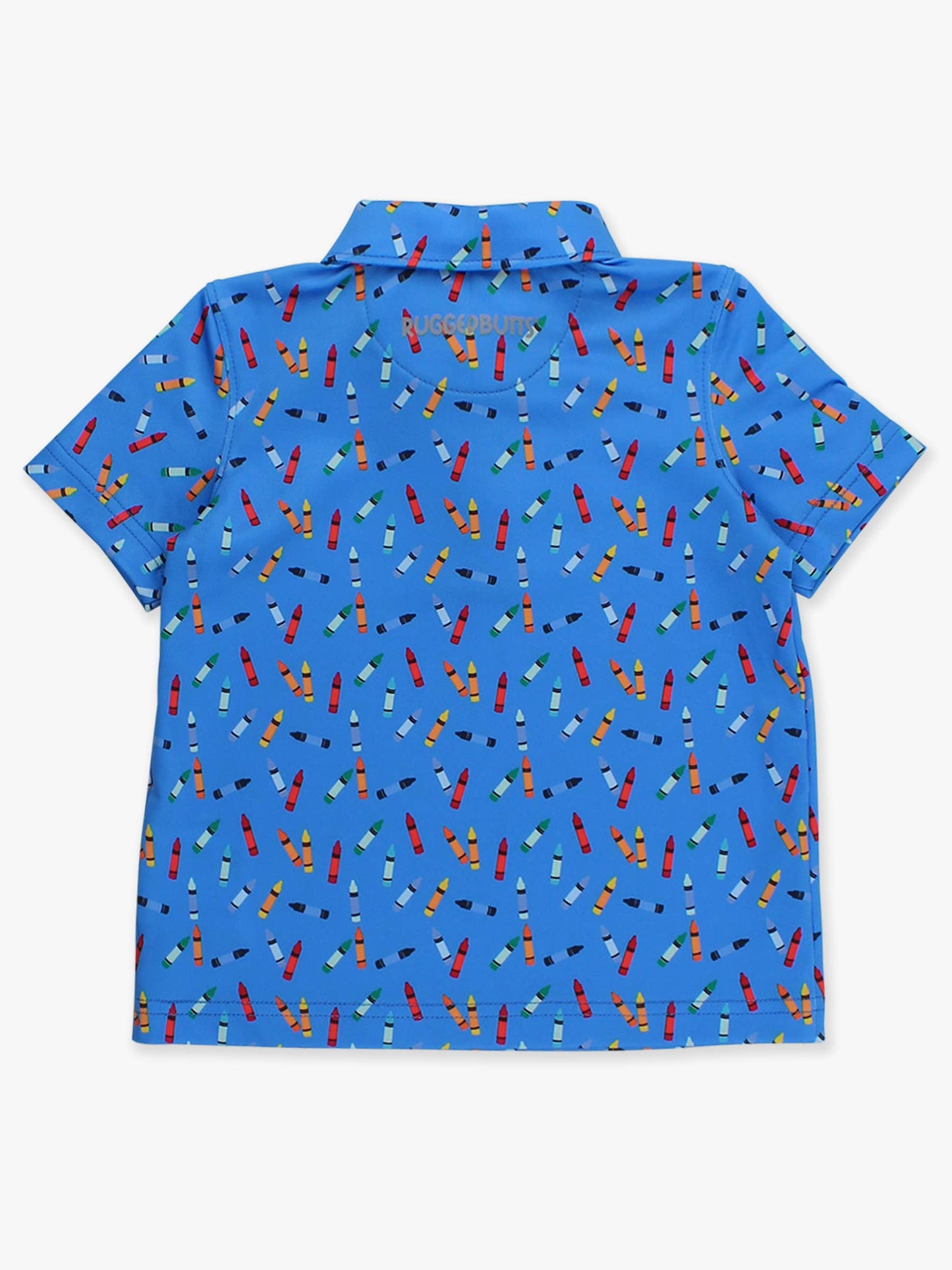 Boys Tiny Crayons Knit Short Sleeve Performance Polo: Blue
