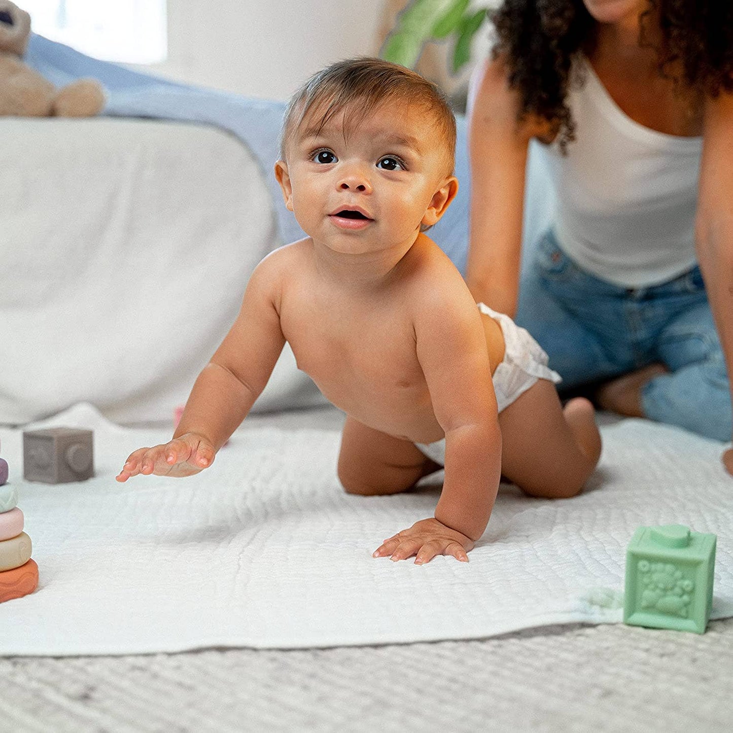Comfy Cubs Muslin Baby Blanket, 40" x 40" Swaddle Blanket