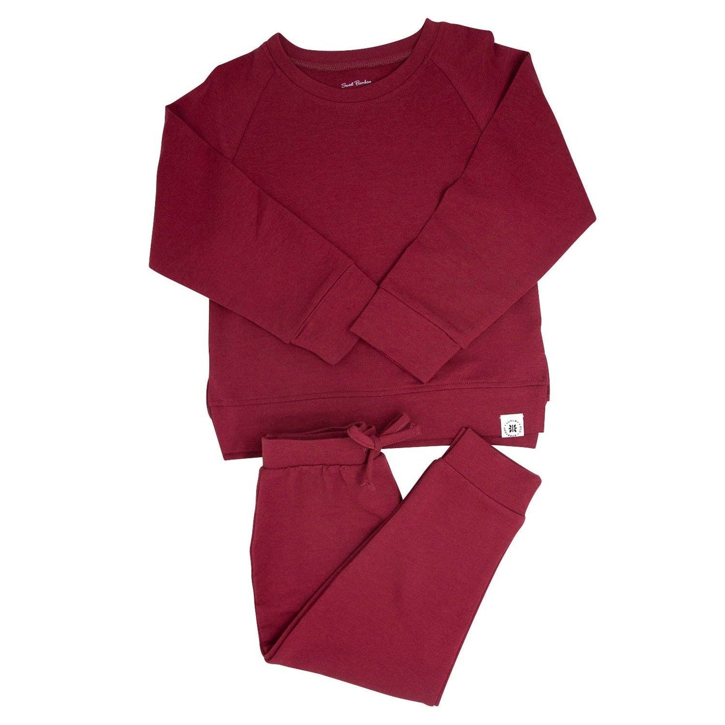 Sweet Bamboo Crew Neck Jogger Set Rhubarb Red