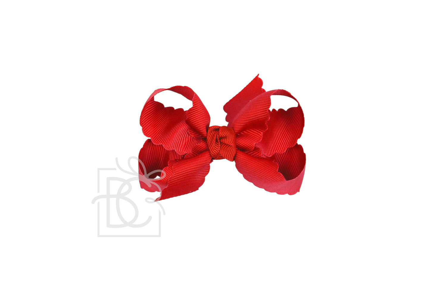 SCALLOPED EDGE BOW: Fresco / 5.5" Extra Large - 2.25" Ribbon on Alligator Clip