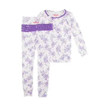Ruffle Butts-Toddler Girls Purple Princess Castle Pajamas