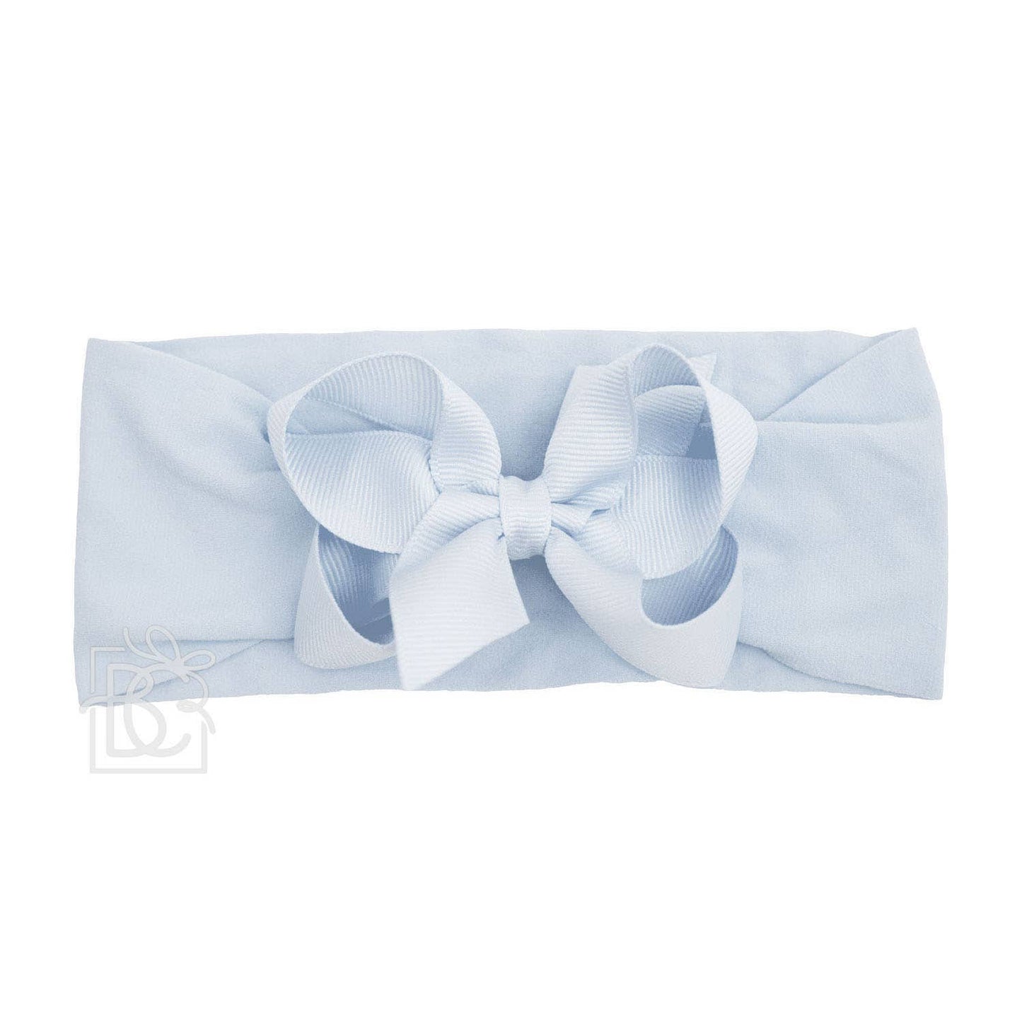 WIDE PANTYHOSE HEADBAND W/CLASSIC GROSGRAIN BOW: LIGHT PINK / 0-3 Months / 5.5" Huge