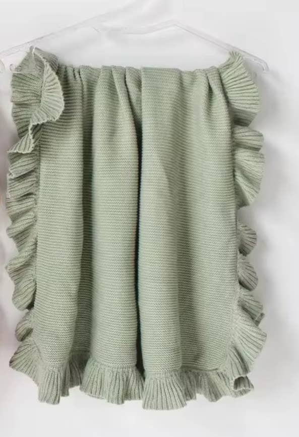 Nap Time RUFFLE Edge Cotton - Baby Quilt Blanket: