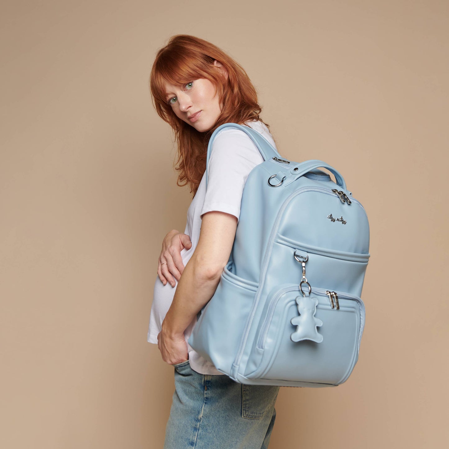 Itzy Ritzy Teddy Blue Boss Plus™ Backpack Diaper Bag