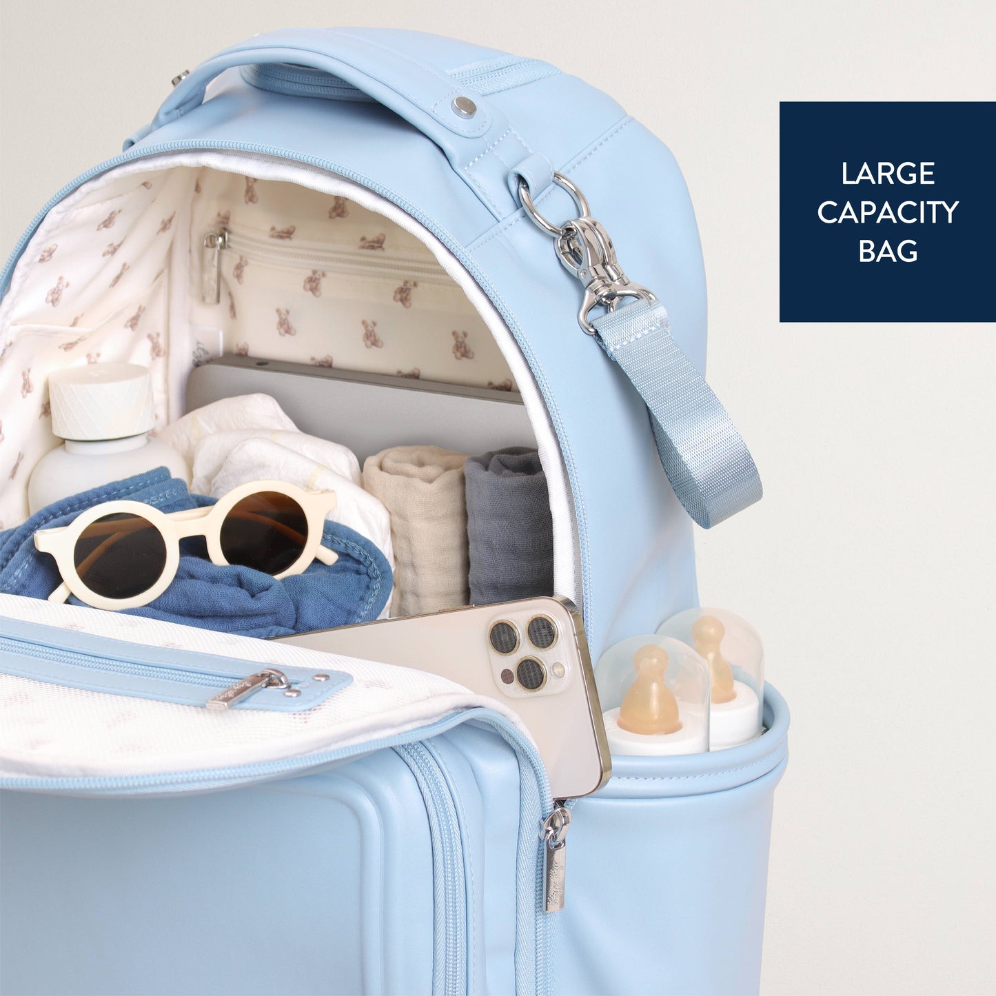 Itzy Ritzy Teddy Blue Boss Plus™ Backpack Diaper Bag