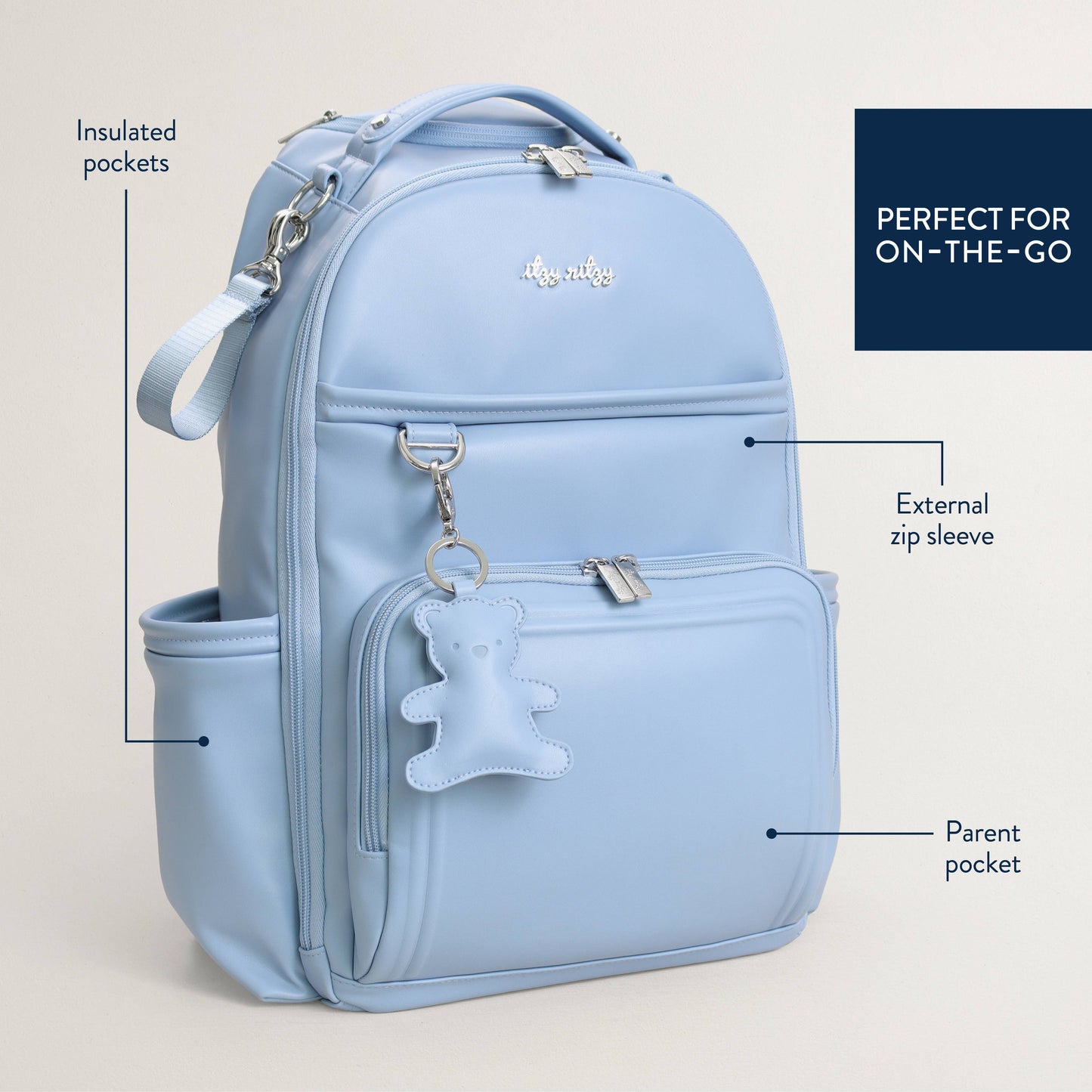 Itzy Ritzy Teddy Blue Boss Plus™ Backpack Diaper Bag