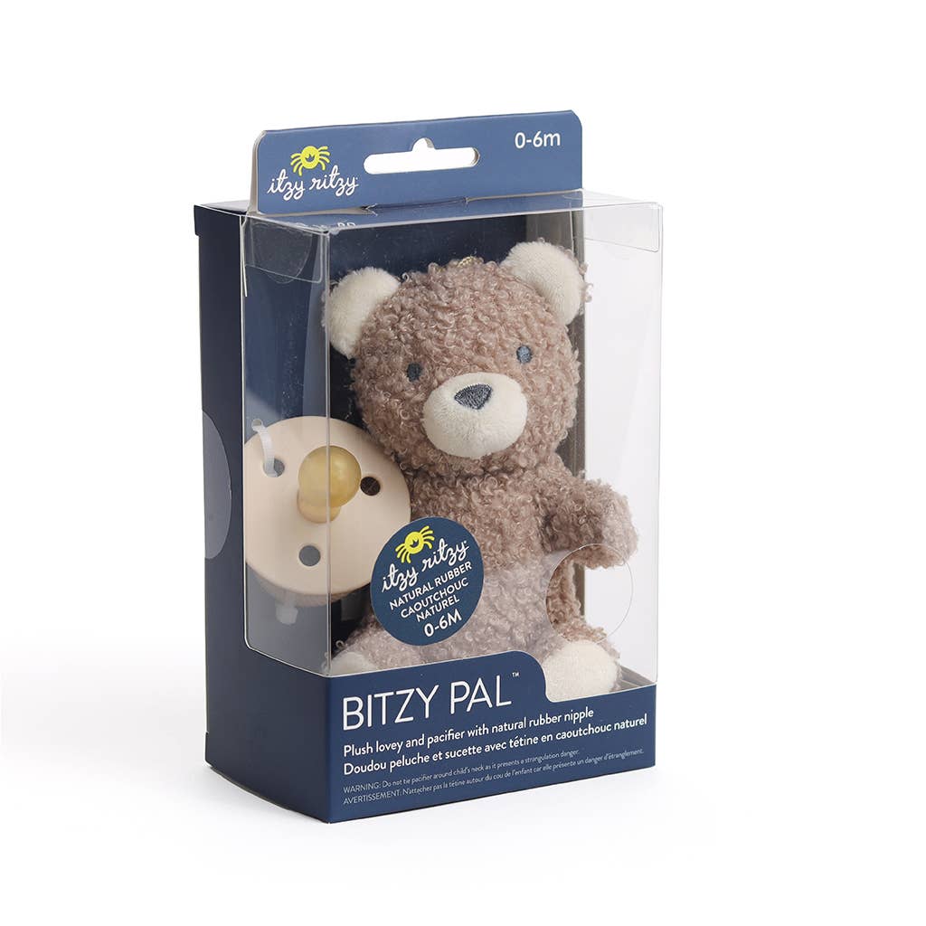 *NEW OPTIONS* Bitzy Pal Natural Rubber Pacifier & Plush: Bow