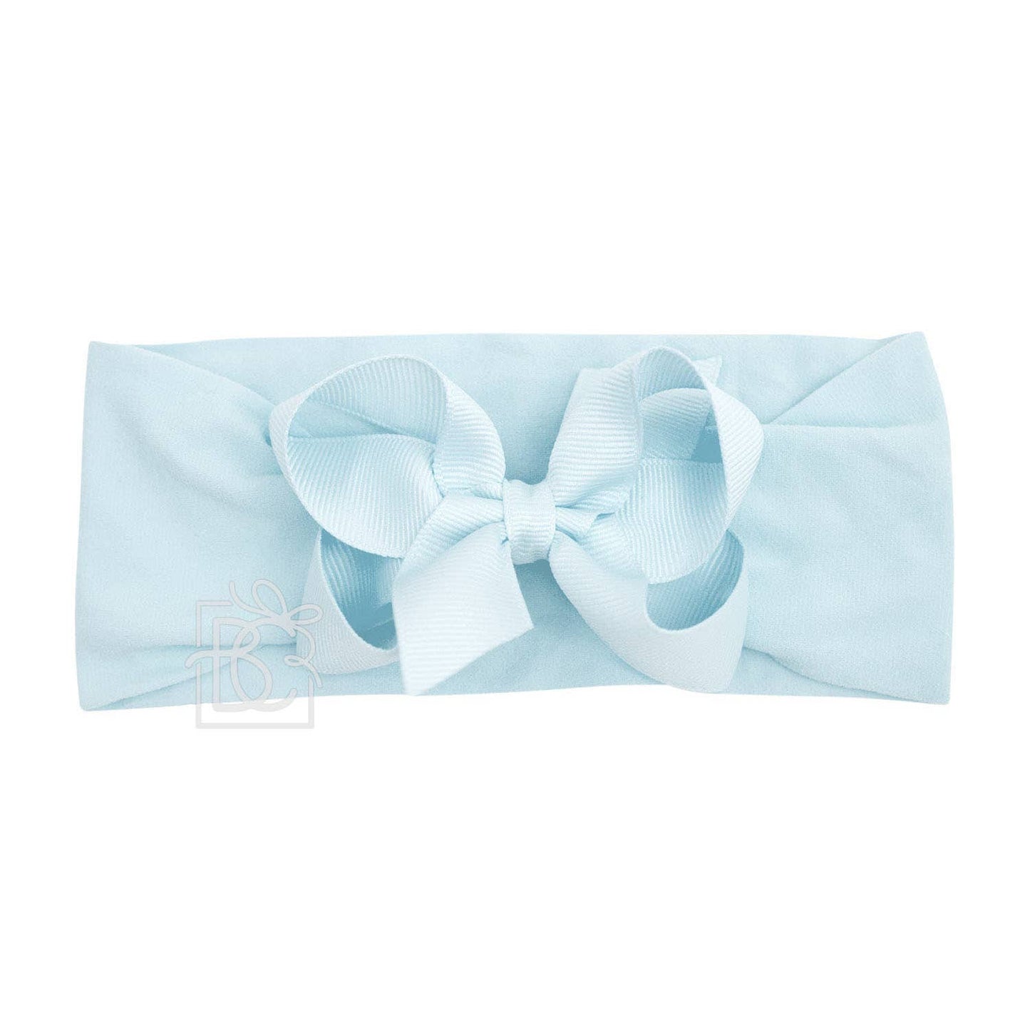 WIDE PANTYHOSE HEADBAND W/CLASSIC GROSGRAIN BOW: LIGHT PINK / 0-3 Months / 5.5" Huge