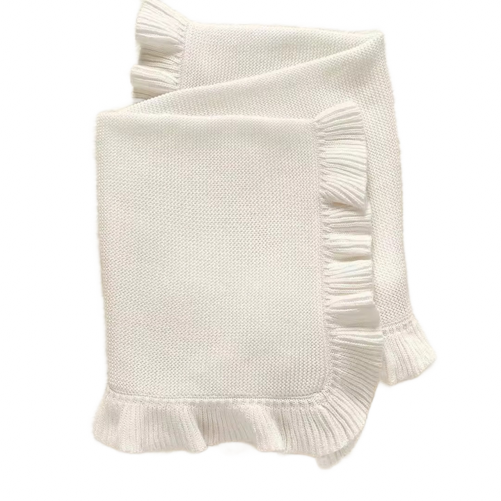 Nap Time RUFFLE Edge Cotton - Baby Quilt Blanket: