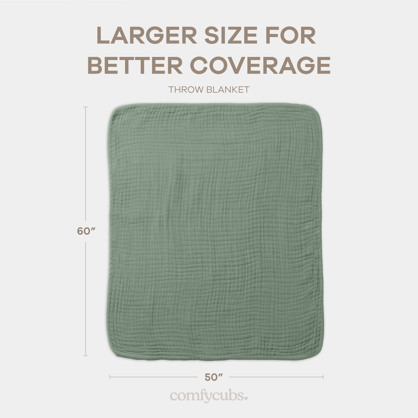 Comfy Cubs Muslin Baby Blanket, 40" x 40" Swaddle Blanket