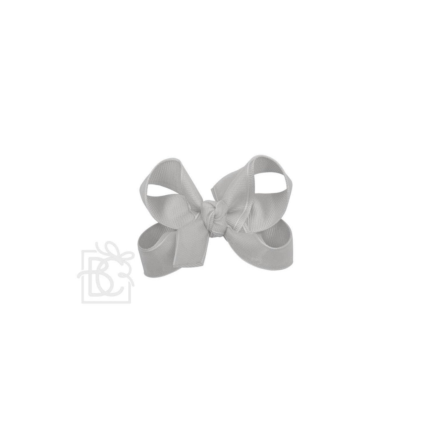 LAYERED ORGANZA/GROSGRAIN BOW ON CLIP: 6.5" Jumbo - 2.25" Ribbons on Lg. Alligator Clip / VANILLA