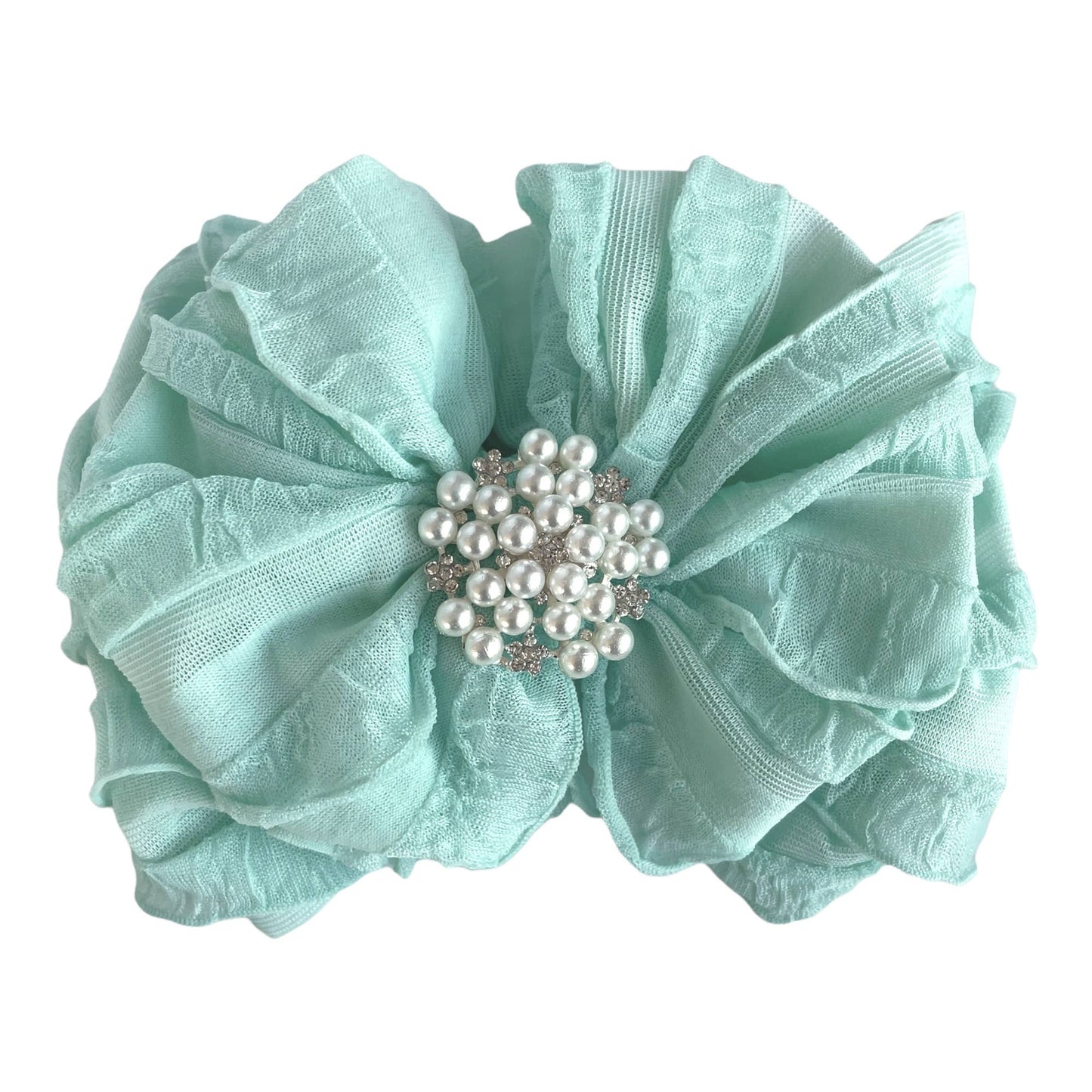 Pearl Ruffled Headband: Sweet Pink