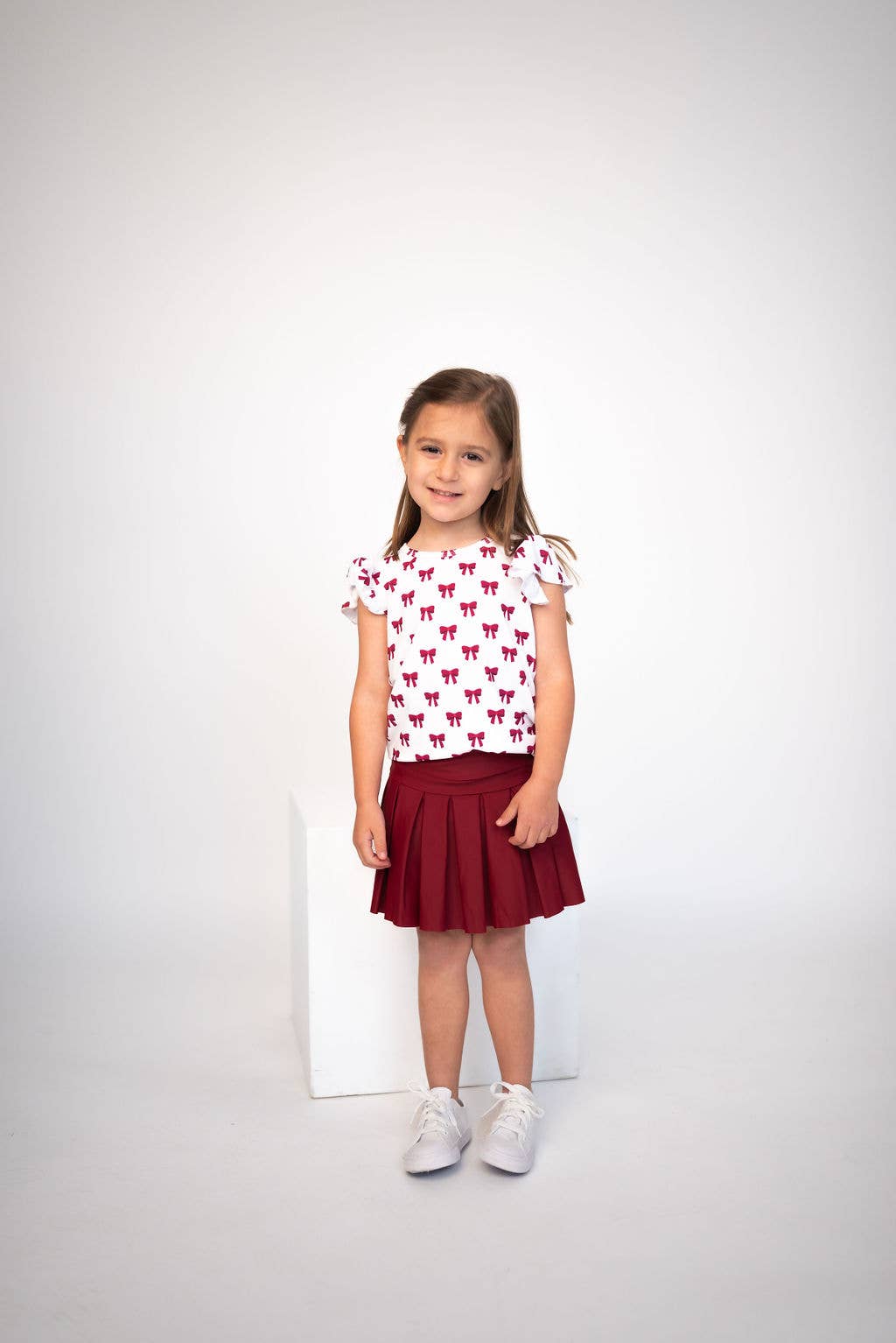 Ruffled Sleeve Cheer Set Maroon