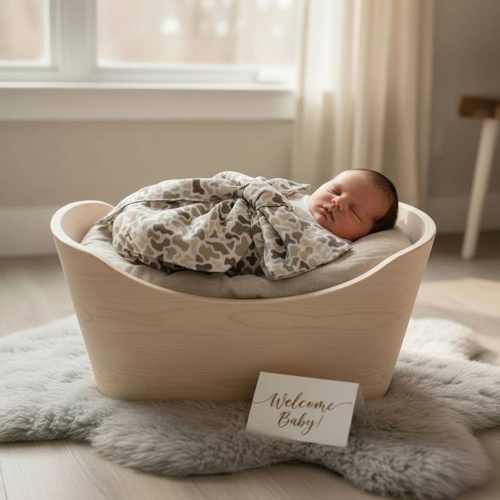 Newborn Swaddle Bow Sash Maternity Sash Camo