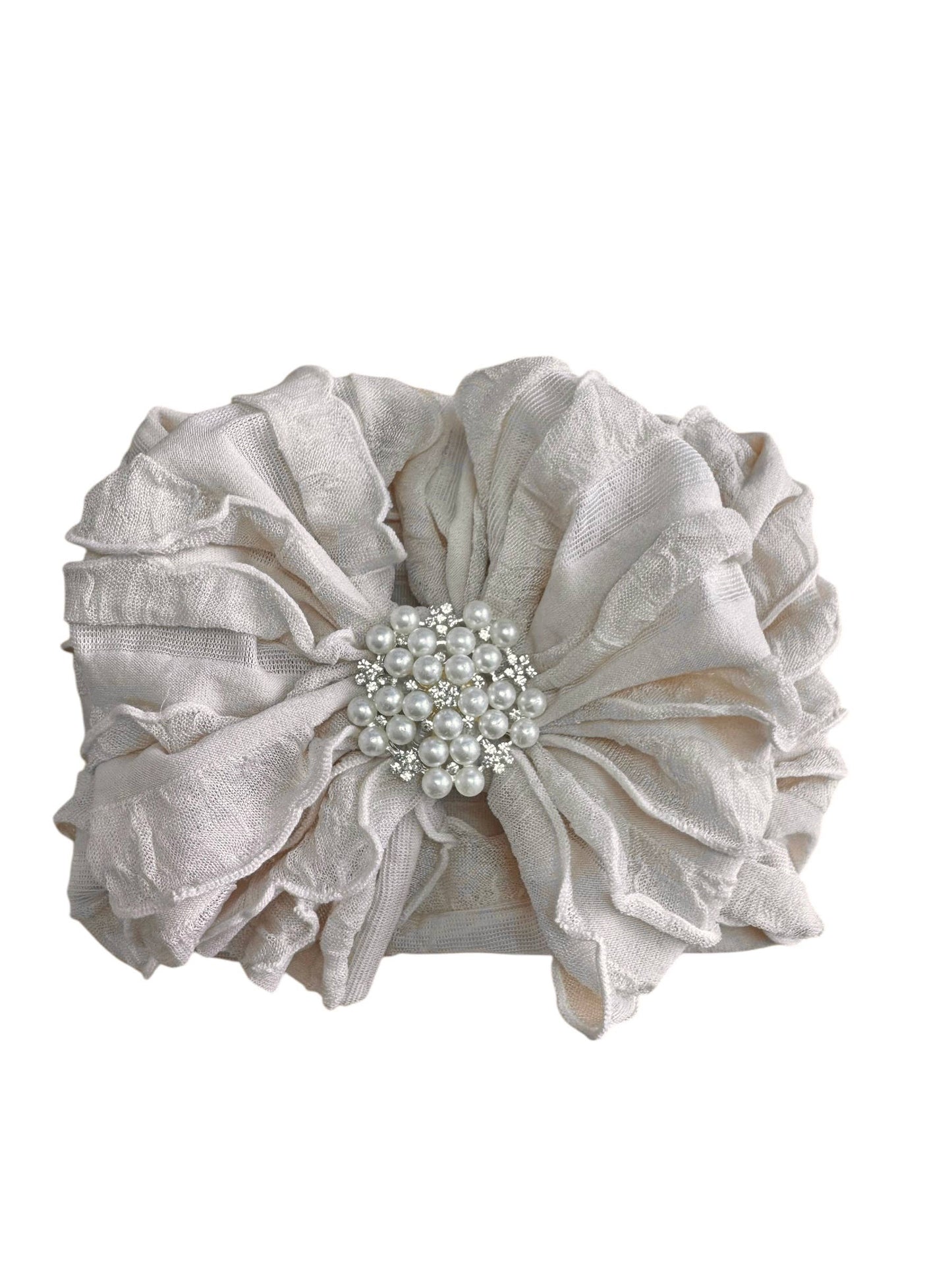Pearl Ruffled Headband: Sweet Pink