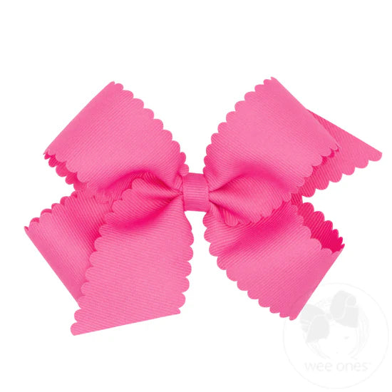 Wee Ones Medium Scallop Edge Grosgrain Bow