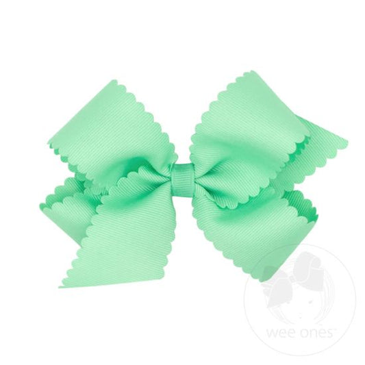 Wee Ones Medium Scallop Edge Grosgrain Bow
