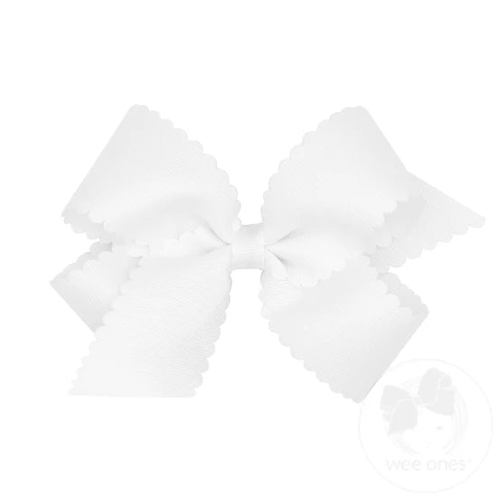 Wee Ones Medium Scallop Edge Grosgrain Bow
