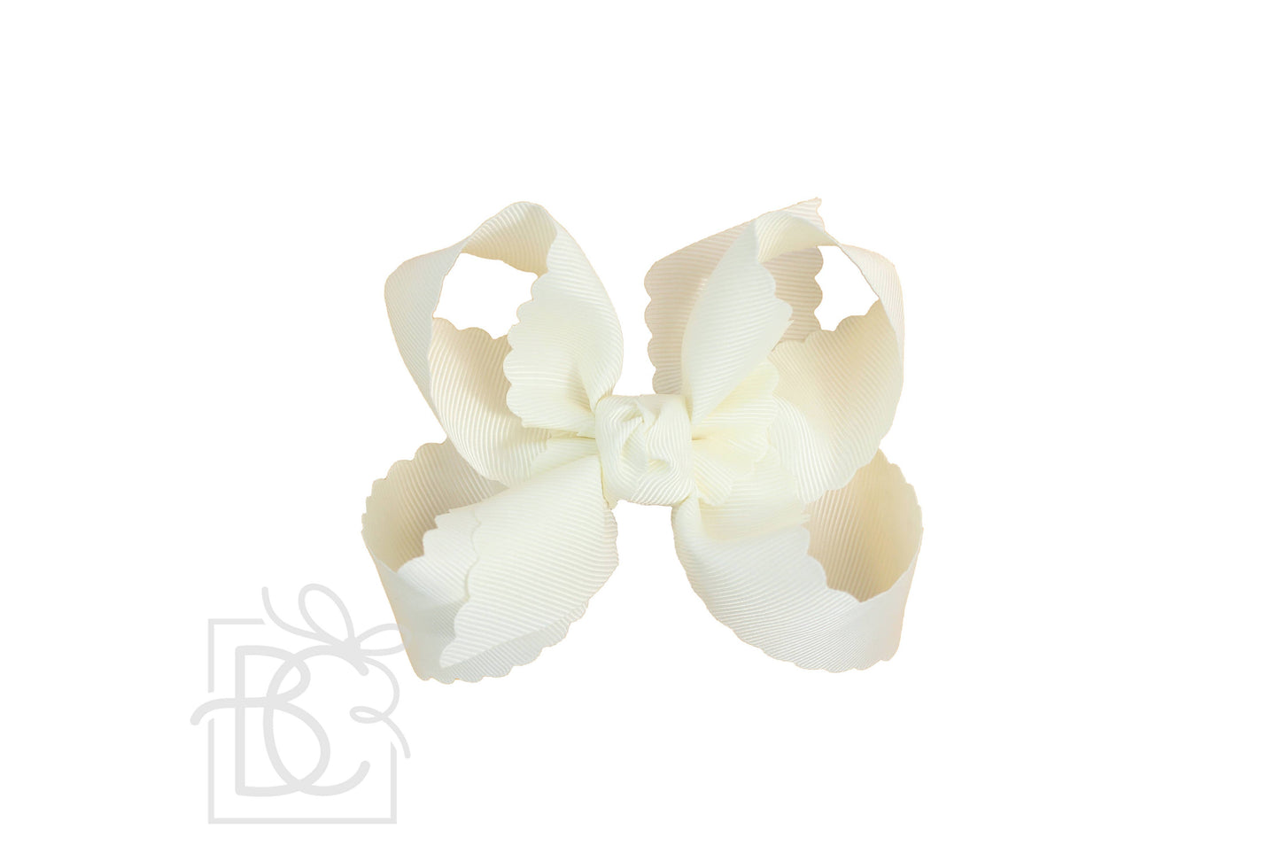 SCALLOPED EDGE BOW: Lemonde / 5.5" Extra Large - 2.25" Ribbon on Alligator Clip
