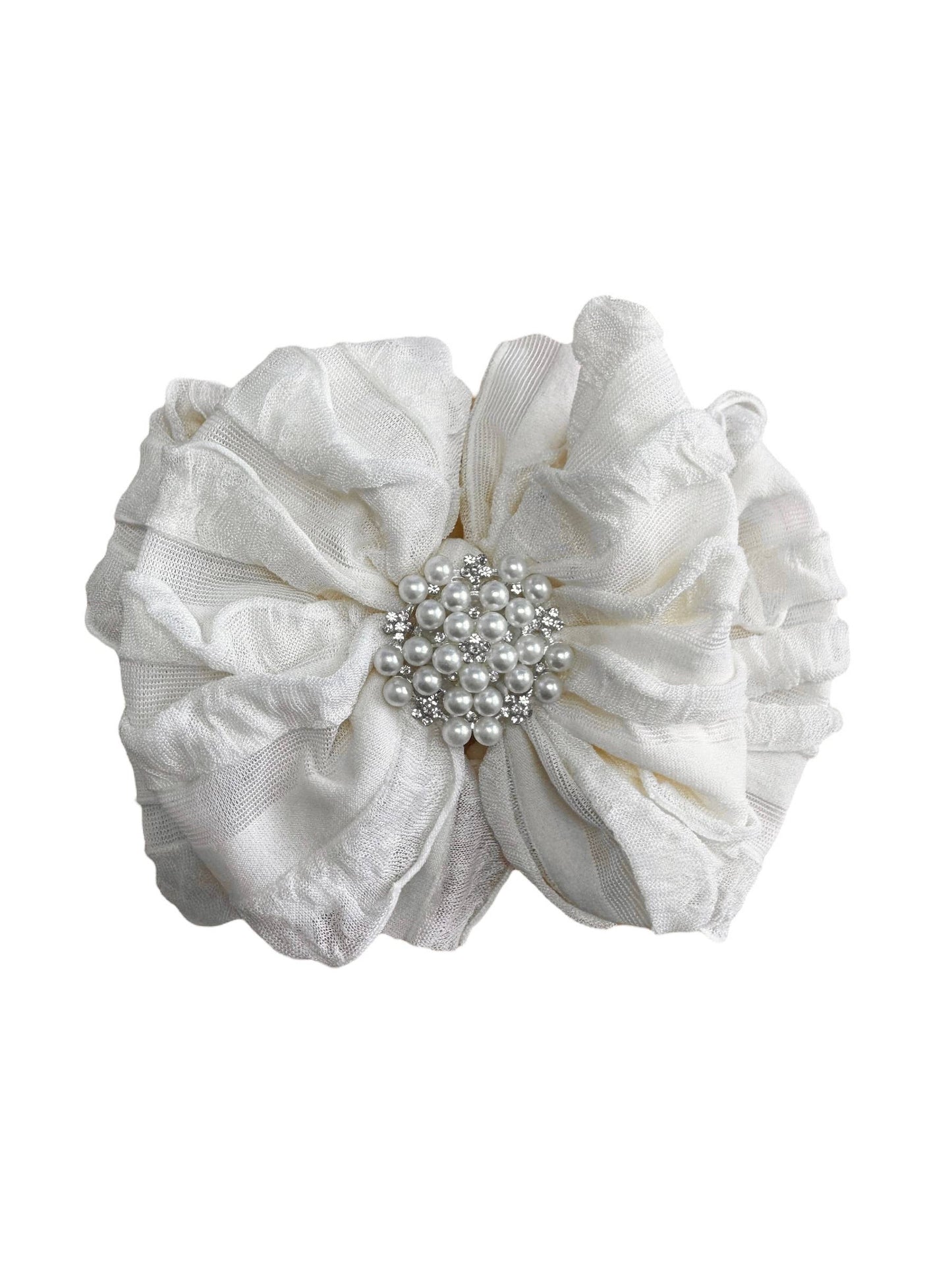 Pearl Ruffled Headband: Sweet Pink