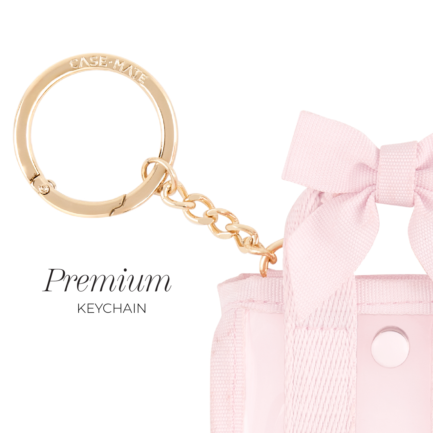 Case-Mate Tini Tote Keychain Charm: Ballet Pink Bow