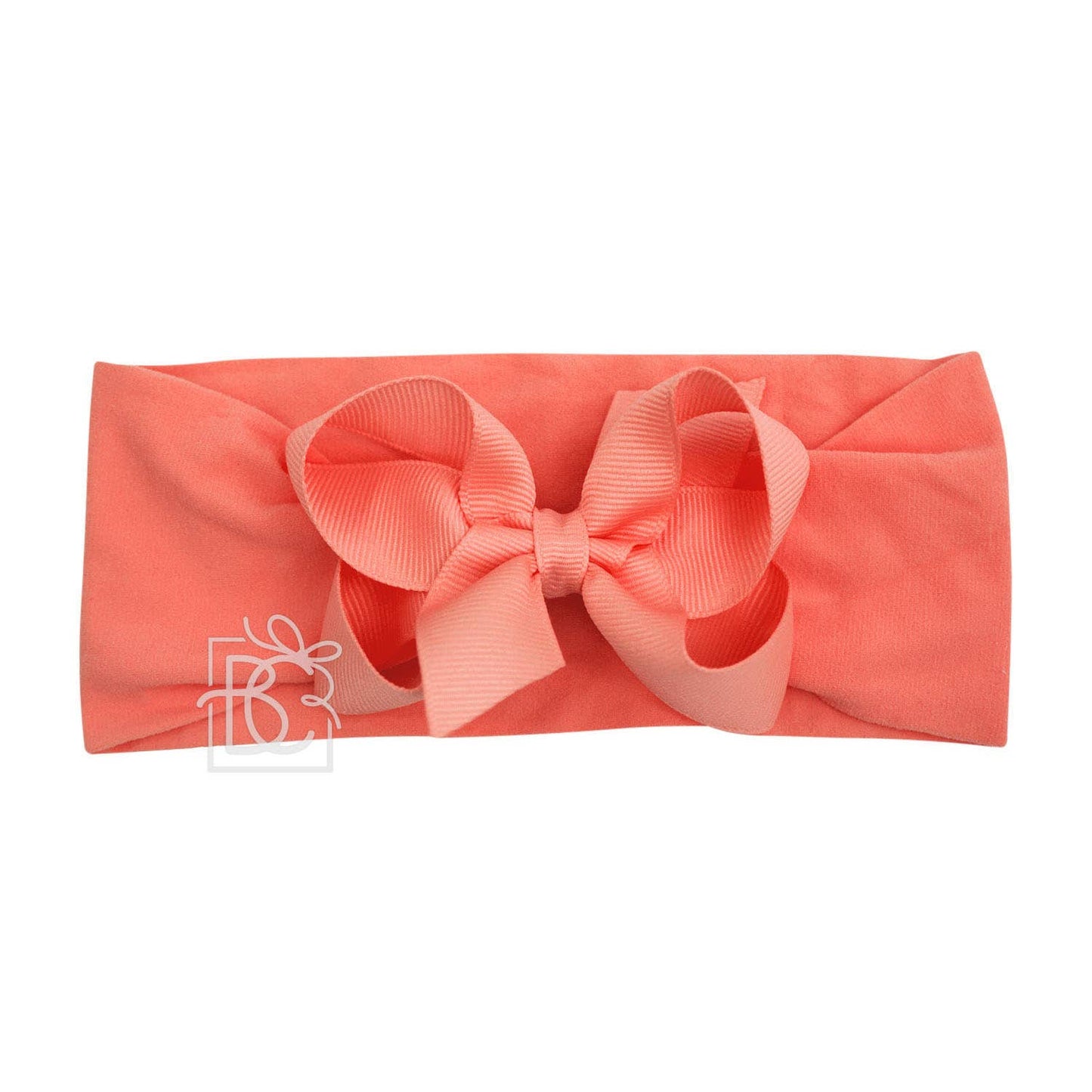 WIDE PANTYHOSE HEADBAND W/CLASSIC GROSGRAIN BOW: HOT PINK / 0-3 Months / 5.5" Huge