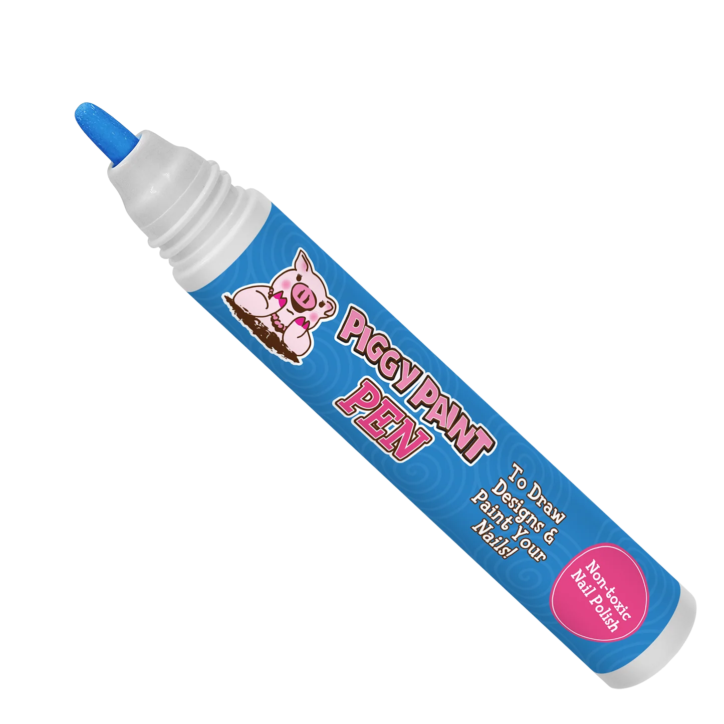 Blazin' BLUE Piggy Paint Pen Non-Toxic Kids Nail Polish