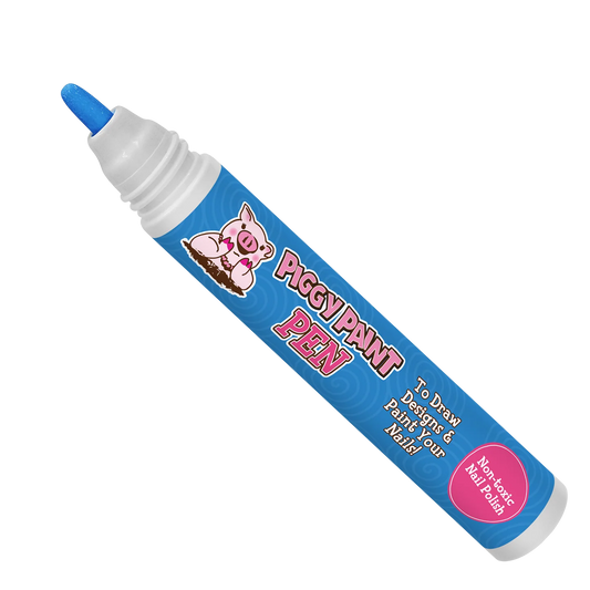 Blazin' BLUE Piggy Paint Pen Non-Toxic Kids Nail Polish