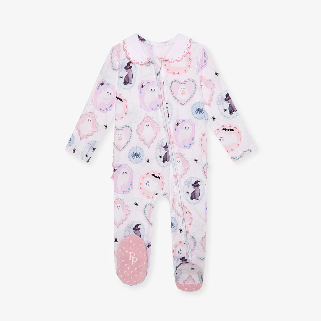 Posh Peanut Posh Spooks Footie Scallop Collar One Piece