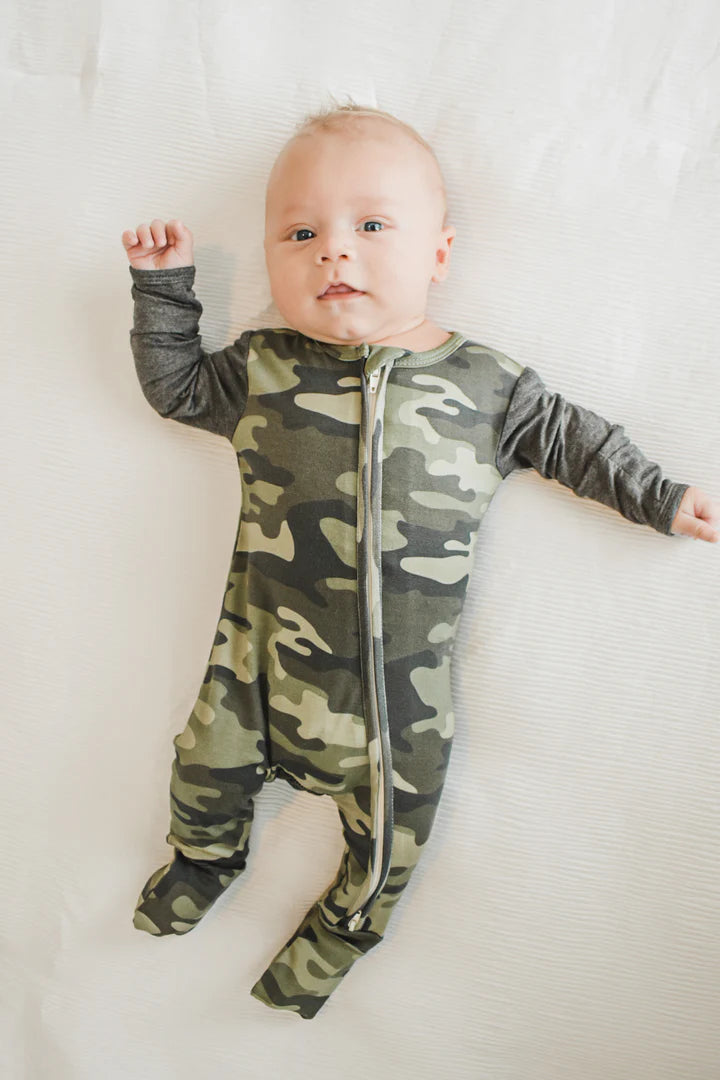 Rockin Royalty- camo footie