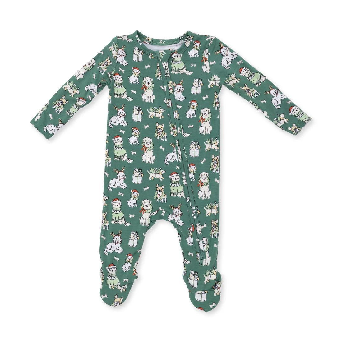 Angel Dear Christmas Dogs 2 Way Zipper Footie