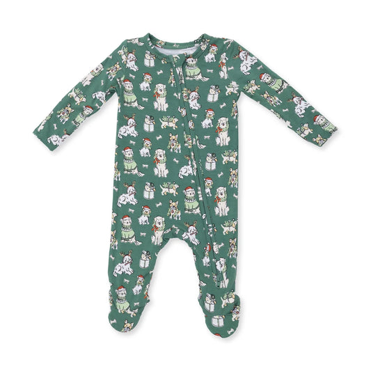 Angel Dear Christmas Dogs 2 Way Zipper Footie