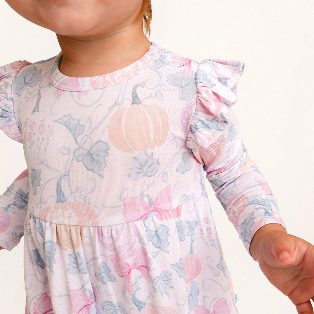 Posh Peanut Posh Pumpkins Ruffled Bodysuit Dress